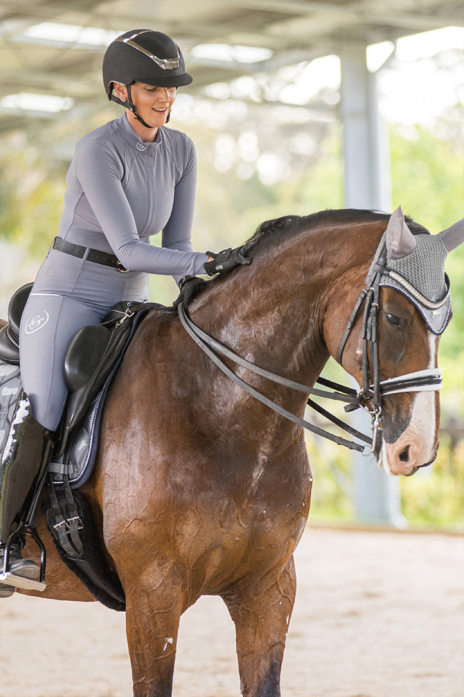 Long Sleeve Paradigm Design Base Layer: Silver Eclipse