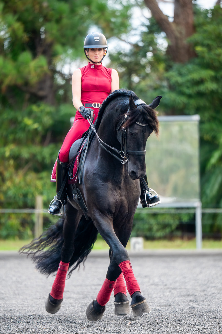 Sculpt Performance Hybrid Breeches: Ruby Red