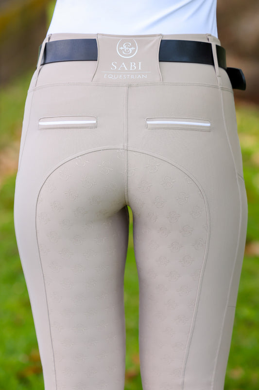Sculpt Performance Hybrid Breeches: Biscotti Beige