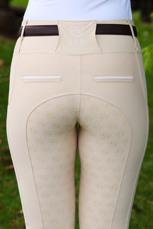 Sculpt Performance Hybrid Breeches: Mascarpone Creme