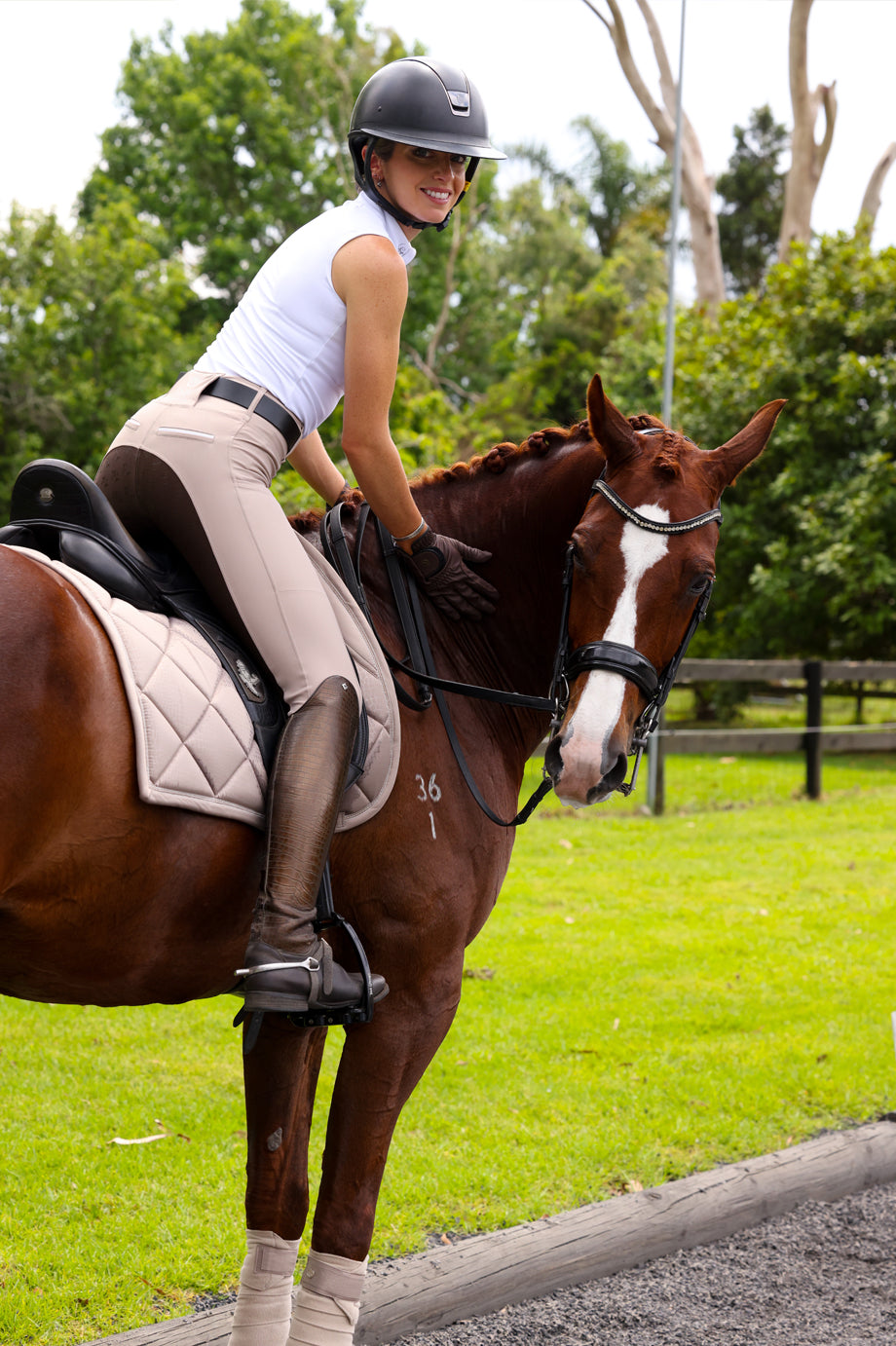 Sculpt Performance Hybrid Breeches: Biscotti Beige