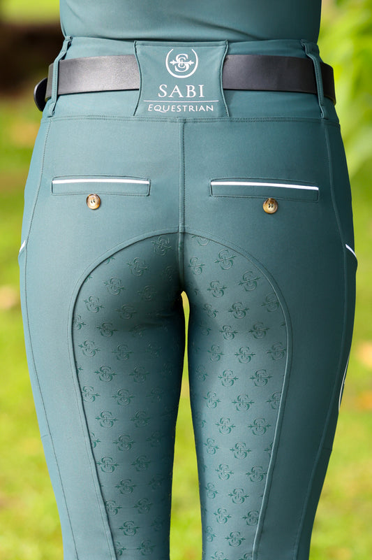 Sculpt Performance Hybrid Breeches: Dark Viridian