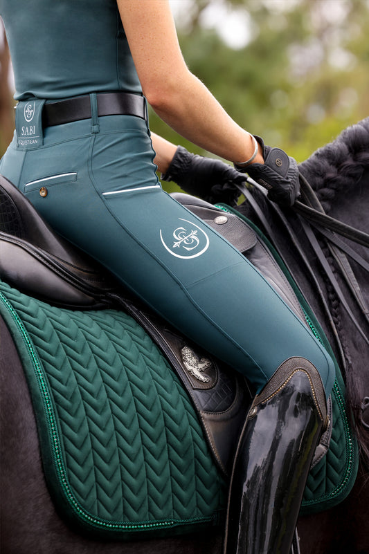 Sculpt Performance Hybrid Breeches: Dark Viridian