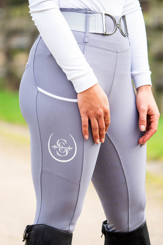 Sculpt Performance Hybrid Breeches: Silver Eclipse