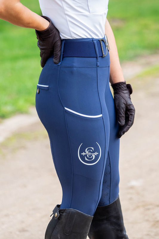 Sculpt Performance Hybrid Breeches: Azurite