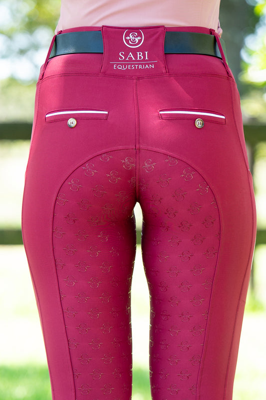 Sculpt Performance Hybrid Breeches: Ruby Red
