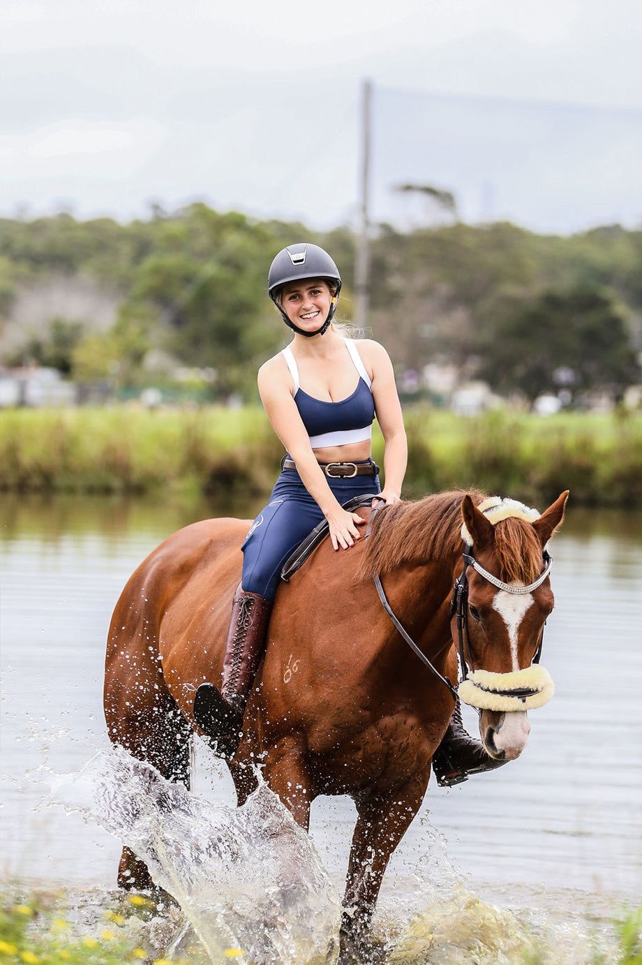 Sabi Equestrian - Slimline Support Technical Sports Bra - Azurite